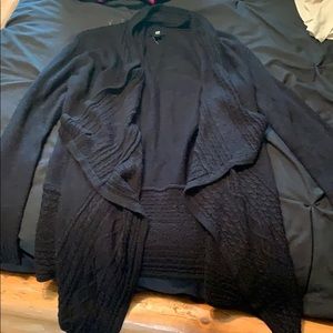 black, long sleeve cardigan